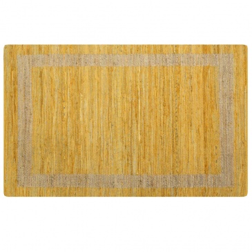 Ręcznie wykonany dywan, juta, żółty, 160x230 cm