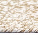 Ręcznie wykonany dywanik, juta, biały i naturalny, 90 cm