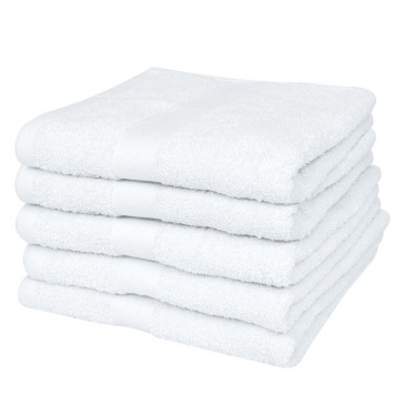 Ręczniki do sauny, 5 szt., bawełna, 500 g/m², 80x200 cm, białe
