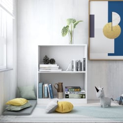 Regał na książki, biały, 60 x 24 x 74,5 cm, płyta wiórowa Regał na książki, biały, 60 x 24 x 74,5 cm, płyta wiórowa