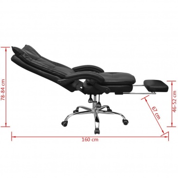 Fotel biurowy regulowany z podnóżkiem czarne