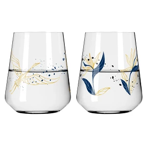 Ritzenhoff Zestaw 2 szt. szklanek kryształ Sparkle ptak, kwiaty metal szlachetny 510 ml ilustrator A Ritzenhoff Zestaw 2 szt. szklanek kryształ Sparkle ptak, kwiaty metal szlachetny 510 ml ilustrator A