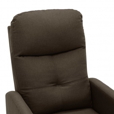 Rozkładany fotel masujący, brązowy, tapicerowany tkaniną