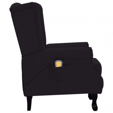 Fotel rozkładany masujący czarny tkanina