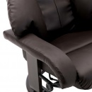 Fotel telewizyjny z podnóżkiem brązowy sztuczna skóra