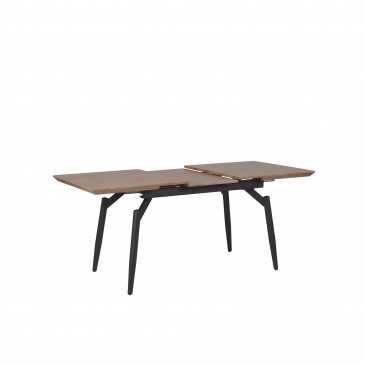 Rozkładany stół do jadalni 140/180 x 80 cm ciemne drewno z czarnym BARBOSA