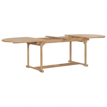 Rozkładany stół do ogrodu, owalny, tekowy, (180-280)x100x75 cm