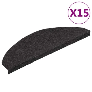 Samoprzylepne nakładki na schody, 15 szt., 65x26 cm, czarne