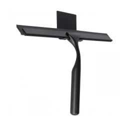 Ściągaczka łazienkowa do szyb i kabiny prysznicowej z uchwytem przyklejanym na taśmę czarna - Yoka