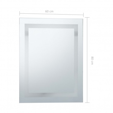 Ścienne lustro łazienkowe z LED i czujnikiem dotykowym 60x80 cm