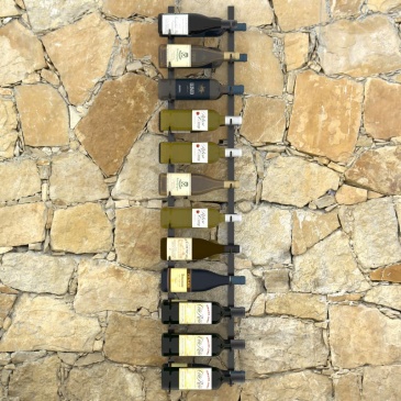 Ścienny stojak na 24 butelki wina czarny żelazny