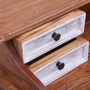 Sekretarzyk z szufladami, 90x50x101 cm, lite drewno z odzysku