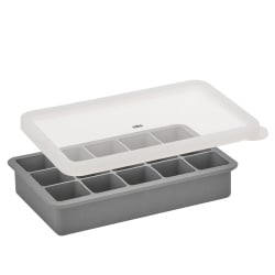 silikonowa foremka do lodu z pokrywką, na 15 dużych kostek, 19,5 x 13,5 x 4 cm