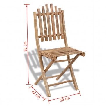 Składane krzesła ogrodowe, 4 szt., bambusowe