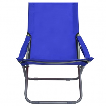 Składane krzesła plażowe, 2 szt., tkanina, niebieskie
