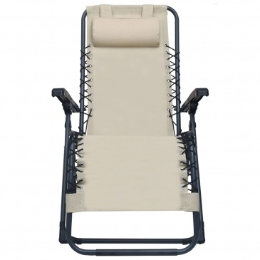 Składane krzesła tarasowe, 2 szt., kremowe, tworzywo textilene