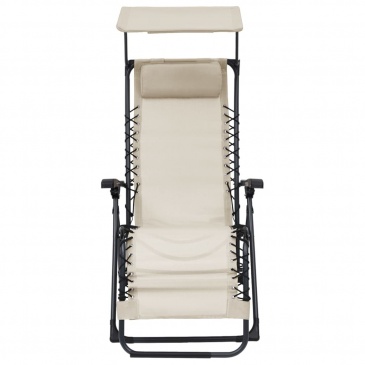 Składane krzesła tarasowe, 2 szt., tworzywo textilene, kremowe