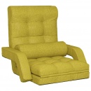 Składane krzesło podłogowe z funkcją spania, zielone, tkanina