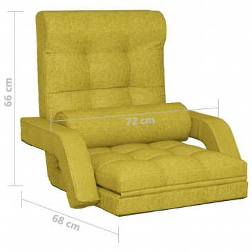Składane krzesło podłogowe z funkcją spania, zielone, tkanina
