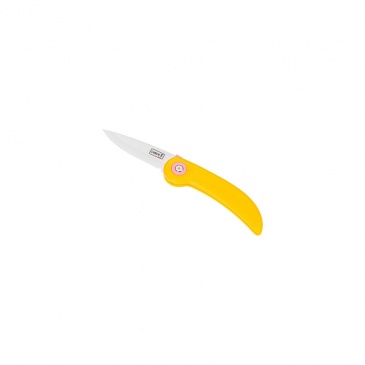 składany nóż piknikowy, ceramiczny, 19 cm, żółty