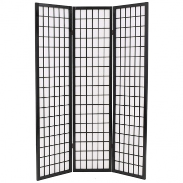 Składany parawan 3-panelowy w stylu japońskim, 120x170, czarny