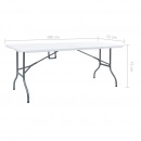 Składany stół ogrodowy, biały, 180x72x72 cm, HDPE
