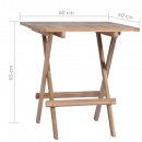 Składany stolik bistro, lite drewno tekowe, 60 x 60 x 65 cm