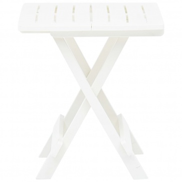 Składany stolik ogrodowy, biały, 45x43x50 cm, plastikowy
