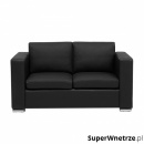 Skórzana sofa dwuosobowa czarna - kanapa - Gabriele