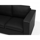 Skórzana sofa dwuosobowa czarna - kanapa - Gabriele