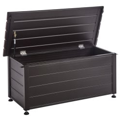 Skrzynia ogrodowa campalto metal 113 cm 50 cm ciemnobrązowy