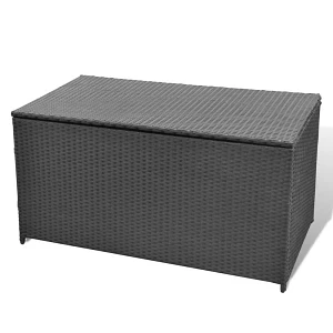 Skrzynia ogrodowa, czarna, 120 x 50 x 60 cm, rattan PE Skrzynia ogrodowa, czarna, 120 x 50 x 60 cm, rattan PE