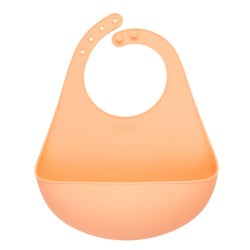 śliniak, silikon platynowy, 27 x 22 x 6 cm, pomarańczowy śliniak, silikon platynowy, 27 x 22 x 6 cm, pomarańczowy