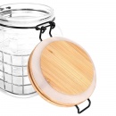 Słoik pojemnik kuchenny szklany z pokrywką bambusową patentowy z klipsem szczelny z uszczelką 1,1 l