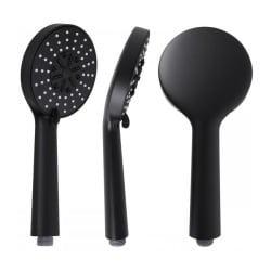 Słuchawka prysznicowa czarna 5 funkcyjna uniwersalna natryskowa mocna - Yoka Home