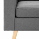 Sofa 2-osobowa, jasnoszara, tapicerowana tkaniną - zdjęcie 6