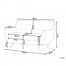 Sofa 2-osobowa welurowa szara BODO