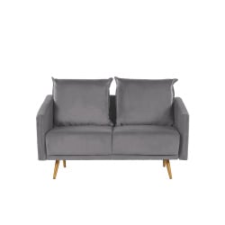 Sofa 2-osobowa welurowa szara MAURA Sofa 2-osobowa welurowa szara MAURA