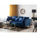 Sofa 3-osobowa welurowa ciemnoniebieska FENSTAD