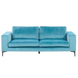 Sofa 3-osobowa welurowa niebieska VADSTENA Sofa 3-osobowa welurowa niebieska VADSTENA