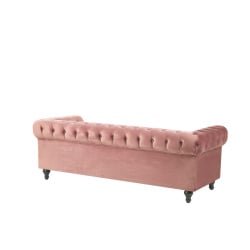 Sofa 3-osobowa welurowa różowa CHESTERFIELD Sofa 3-osobowa welurowa różowa CHESTERFIELD