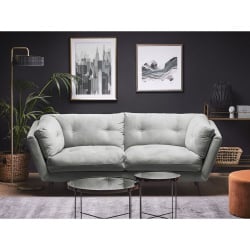 Sofa 3-osobowa welurowa szara LENVIK Sofa 3-osobowa welurowa szara LENVIK