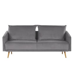 Sofa 3-osobowa welurowa szara MAURA Sofa 3-osobowa welurowa szara MAURA