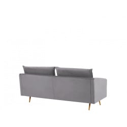Sofa 3-osobowa welurowa szara MAURA Sofa 3-osobowa welurowa szara MAURA