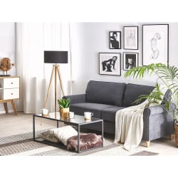 Sofa 3-osobowa welurowa szara RONNEBY Sofa 3-osobowa welurowa szara RONNEBY