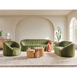 Sofa 3-osobowa welurowa zielona malung Sofa 3-osobowa welurowa zielona malung