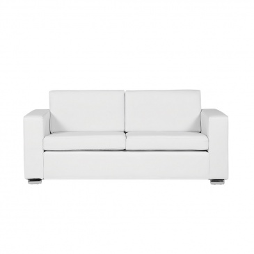 Sofa biała - kanapa - skórzana - trzyosobowa - wypoczynek - Gabriele