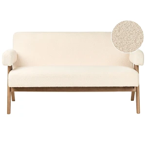 Sofa dla 2 osób TAMRE Boucle Złamana biel/ ciemny brąz