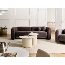 Sofa dla 3 osób LEIREN Welur Ciemnobrązowy Sofa dla 3 osób LEIREN Welur Ciemnobrązowy