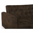 Sofa lewostronna brązowa imitacja skóry rozkładana ABERDEEN BLmeble